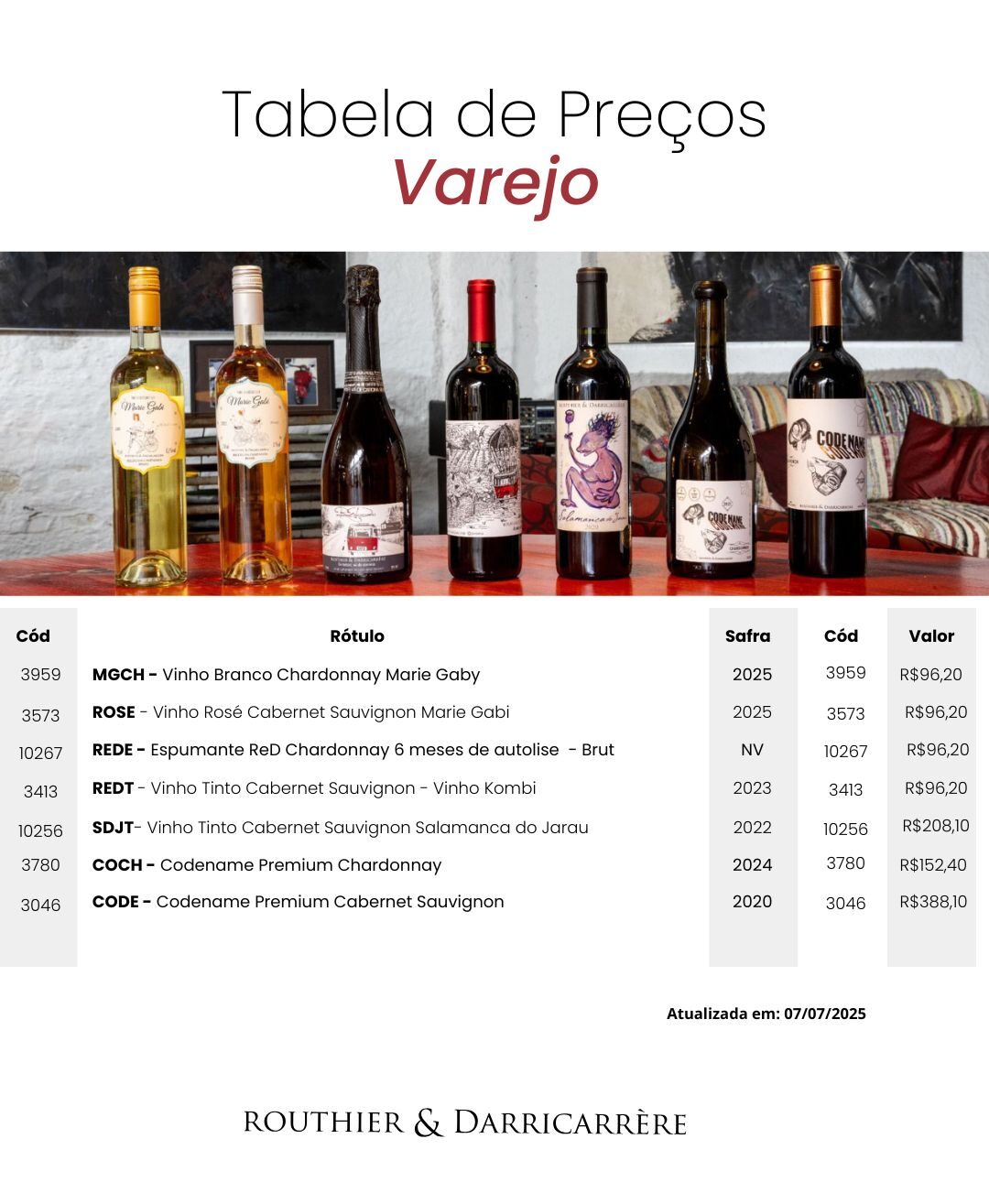 Routhier Tabela De Preços 2025